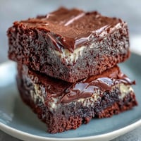 Fudgy chocolate brownies swirled with creamy peanut butter and made moist with sourdough discard. Rich dessert bars with a tangy twist.  