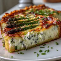 Asparagus Ricotta Tart with crisp golden puff pastry and tender roasted asparagus spears, perfect for a spring brunch or elegant appetizer.